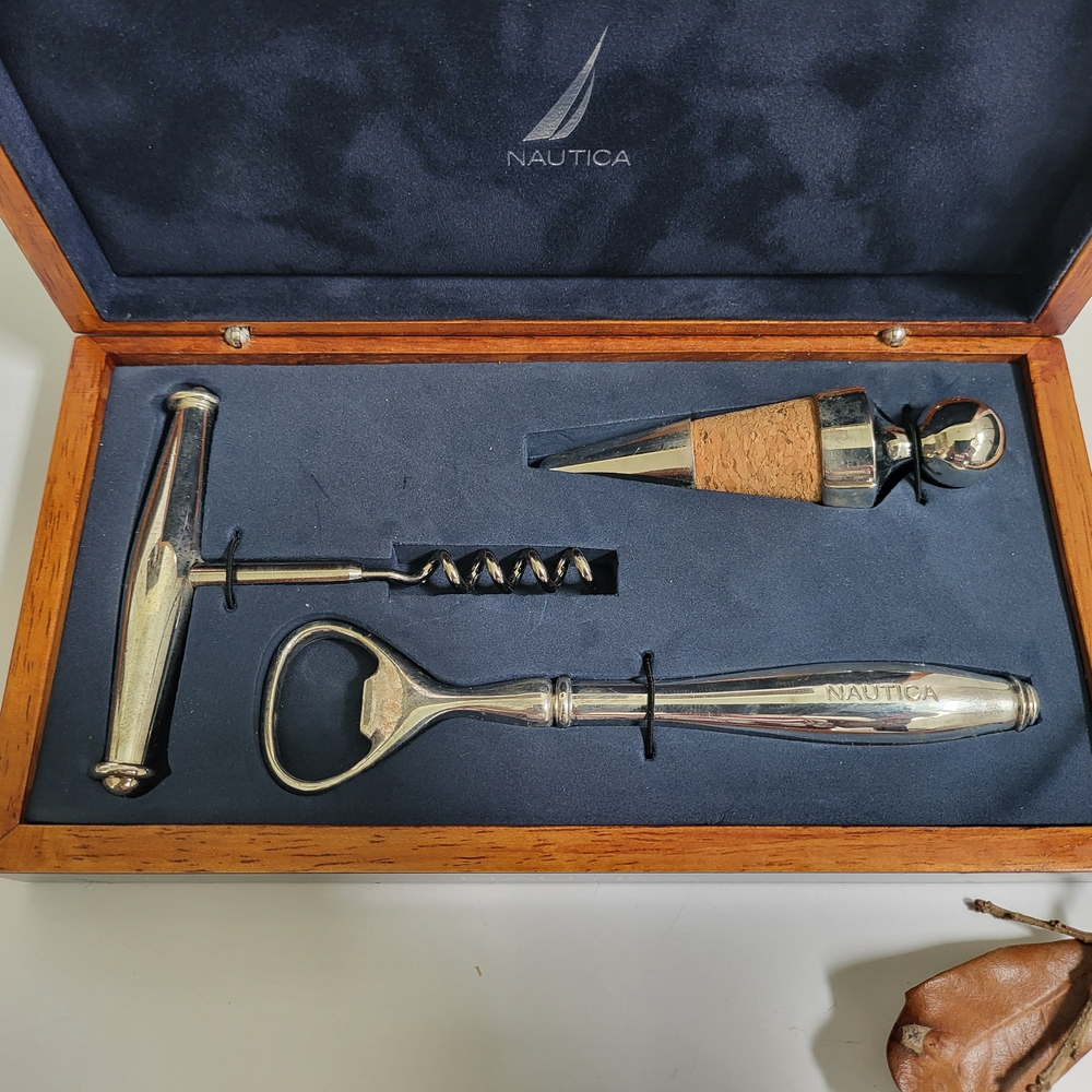 Nautica Silver Plated Wine Opener Set